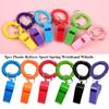 5pcs Plastic Spring Wristband Whistle With Rope Rugby Party Whistle  Training School Soccer Tools