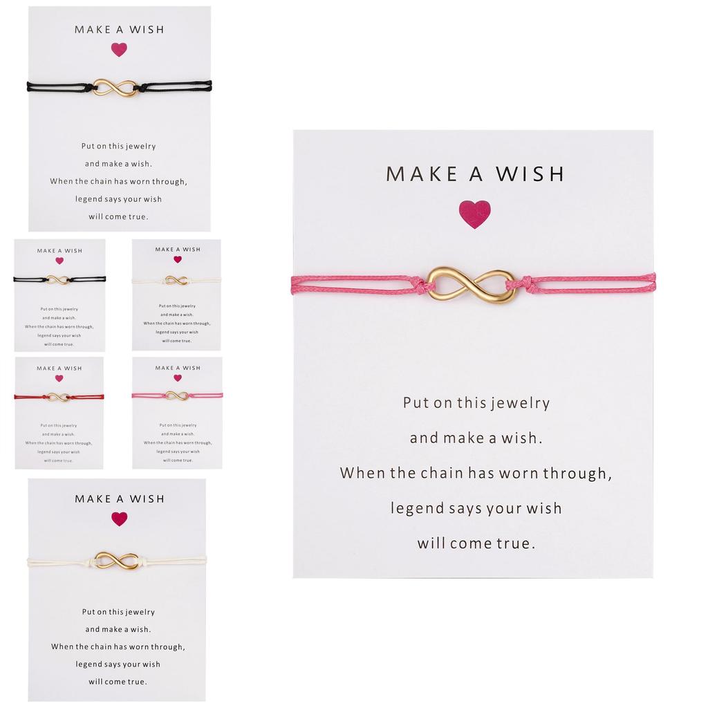 Love Heart Paper Card Braided Hand Jewelry For Travel Souvenir