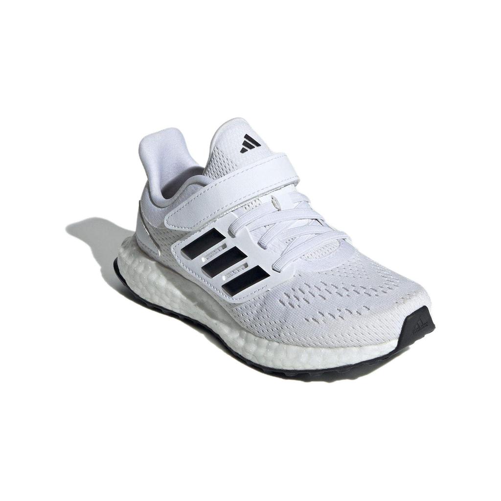 adidas Pure Boost Abrasion Resistant Lightweight Cushioning Low Top Running Shoes White Black Kids' ID8495