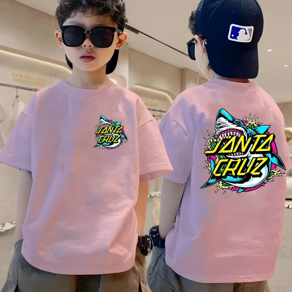 Boys and girls' T-shirts paired with printed children's short sleeved T-shirts, summer new style