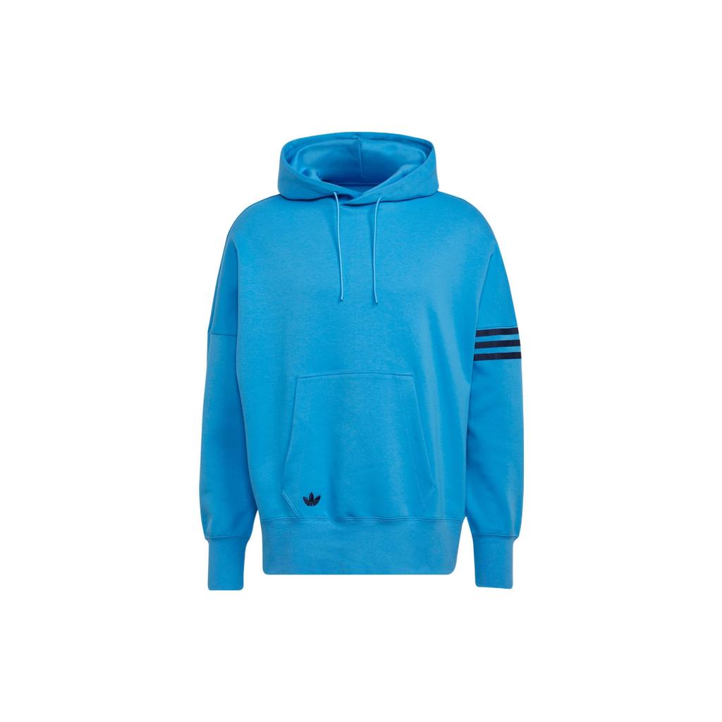 Adidas Originals Trefoil Solid Logo Drawstring Hoodie Long Sleeve Men Tops Blue HM1872
