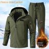 New Autumn/Winter Waterproof Windproof Soft Shell Cotton Jacket Suit for Men & Women - Thick Style