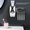 Wall Mounted Toothbrush Toothpaste Holder Automatic Toothpaste Dispenser Squeezer for Family Washroom BathroomBlack