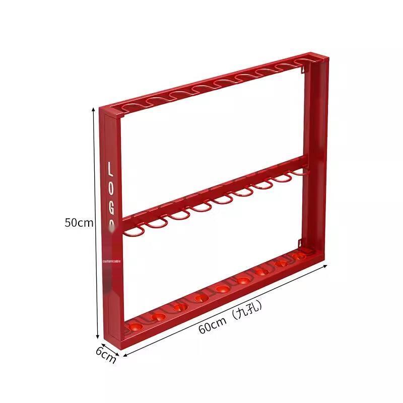 Wall-Mounted Metal Billiard Cue Rack