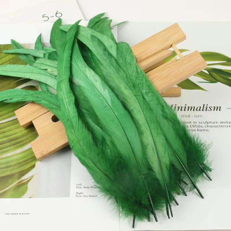 50Pcsdiy Handmade Feathers Long Feathers Off White Purple Tail Jewelry Accessories Mask Handicrafts Clothing Accessories