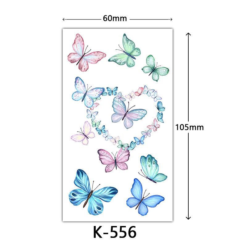 Small Fresh Tattoo Sticker, English, Alphabet Flower Butterfly Sketch Line, Waterproof Tattoo Sticker Tattoo
