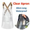60 cm Genomskinligt Förkläde Mode Köksförkläde Oljebeständigt Vattentätt Återanvändbart TPU Kock Arbetsförkläde för Grill Restaurang Bar Butik