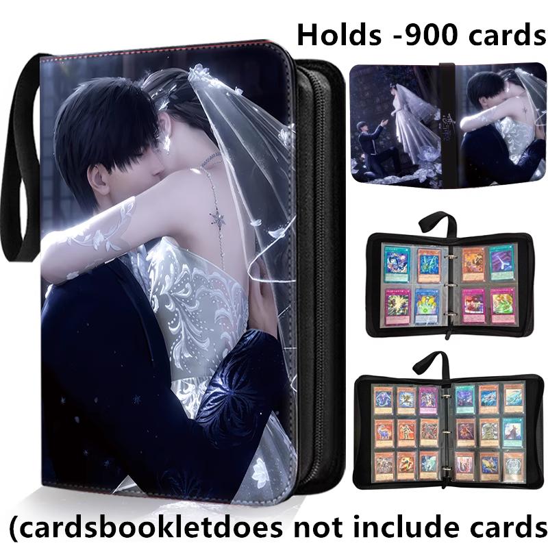 400/900pcs Love and Deep Space Card Album Book Folder 4/9 Card Slots Collections Zipper Double Pocket Card Binder Holder