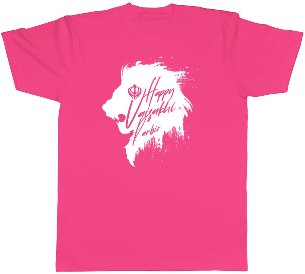 Personalised Happy Vaisakhi Unisexs TShirt Lion Head Khalsa Punjab Unisex Tee Gift