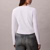 Calvin Klein Letter Logo Slim Fit Crew Neck Long Sleeve Regular T-Shirt Women Tops LV047A803G-YAA
