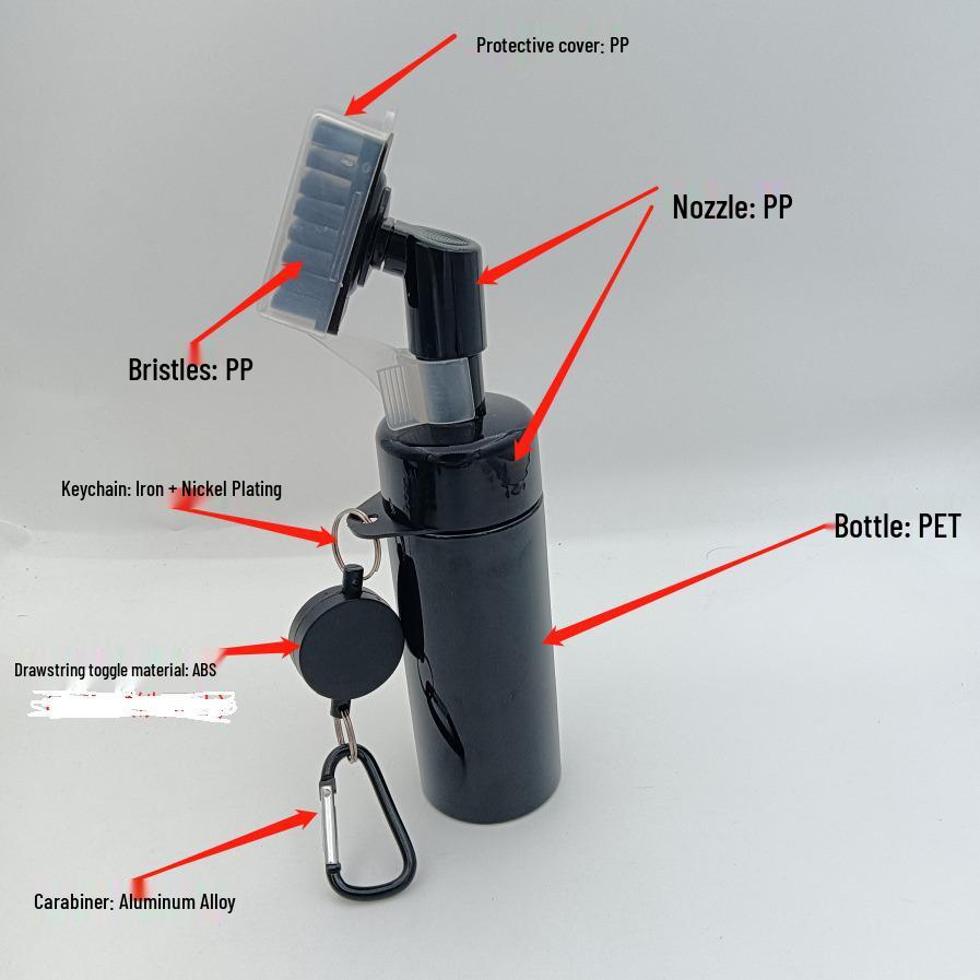 Enhanced Golf Club Groove Cleaning Brush with Pull-Rope Sprayer