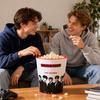 Metal Popcorn Bucket Storage Container with Printed Design for Home Theater Room or Party Use Durable and Lightweight Metal Construction