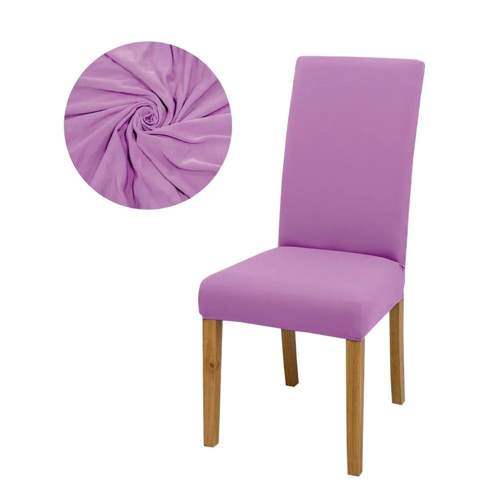 Solid Color Chair Covers Elastic Dining Room Seat Cover Washable Chair Protective Case for Restaurant Wedding Banquet Light Gray