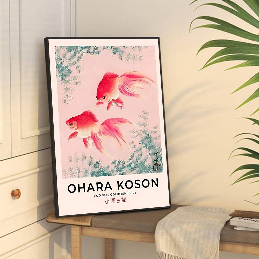 Hokusai Ohara Koson Japanese Art Whitepaper Poster Waterproof Paper Sticker Coffee House Bar Aesthetic Art Wall Painting