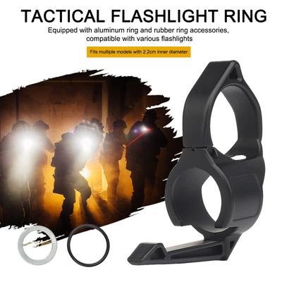 Buitenfiets Multifunctionele Vingerring Tactische Switchback Zaklampen Houder Compatibel Zakclip Jacht Kampeerartikelen