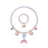 Set Colier Brățară Inel Cercei Accesorii Fată Bebeluș 2021 Colier Copii Coadă Sirena Fată Perle