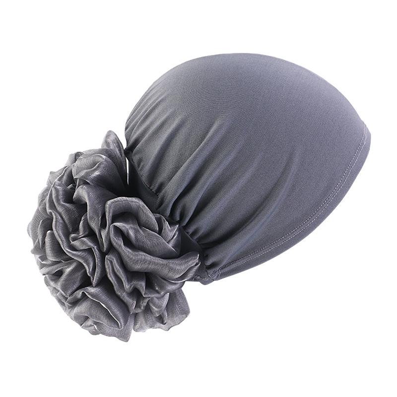 Women Elastic Turban Cap Flower Headscarf Muslim Hijab Undercap Bonnet Hair Loss Cover Chemo Cap Islamic Head Wrap Beanie