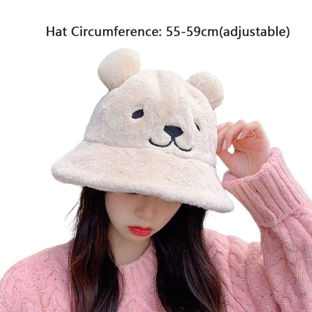 Thick Women's Fisherman Hat Warm Basin Hat Fashion Fur Bucket Hat Clothing Accessories