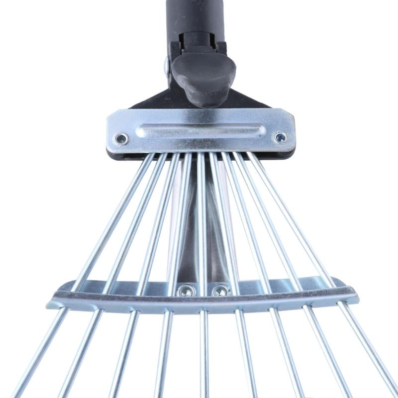 Telescopic Metal Rake Adjustable Garden Leaf Rake Camp Rake Expandable Metal Rake for Gardens Flower Beds Garden Rake