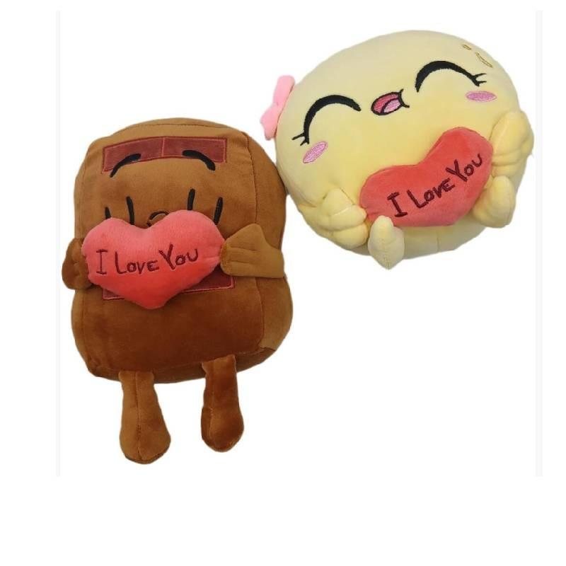 Choco Pancake And In Love Plush Toy Valentines Day Cartoon Pillow Doll Decor