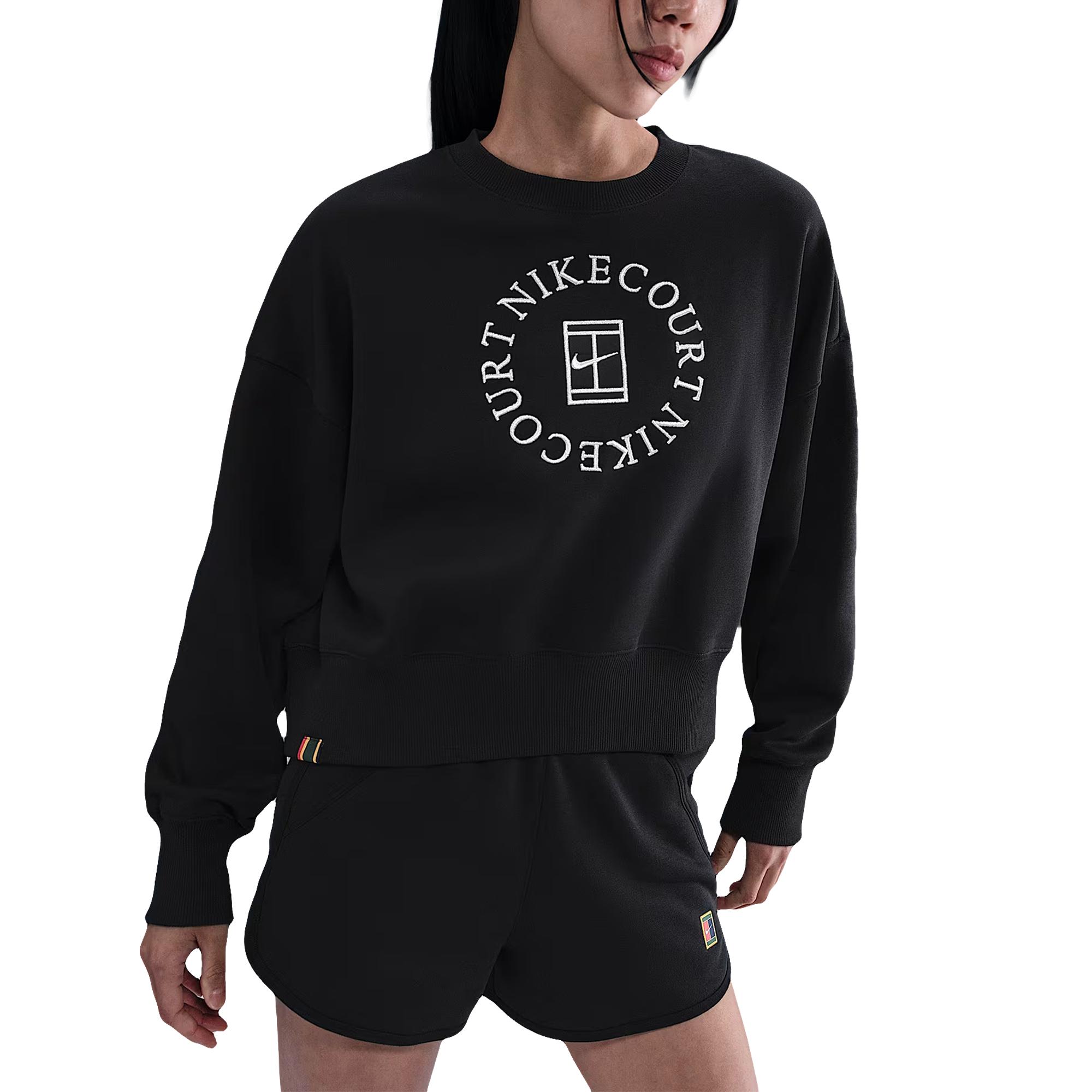 

Nike COURT HERITAGE Phoenix Fleece Oversize Brand Logo Letter Fleece Lined Crew Neck Sports Long Sleeved Sweatshirt HJ8989-010 L
