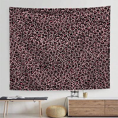 1pc Pink Leopard Pattern Tapestry Rectangular Home Office Party Wall Decor