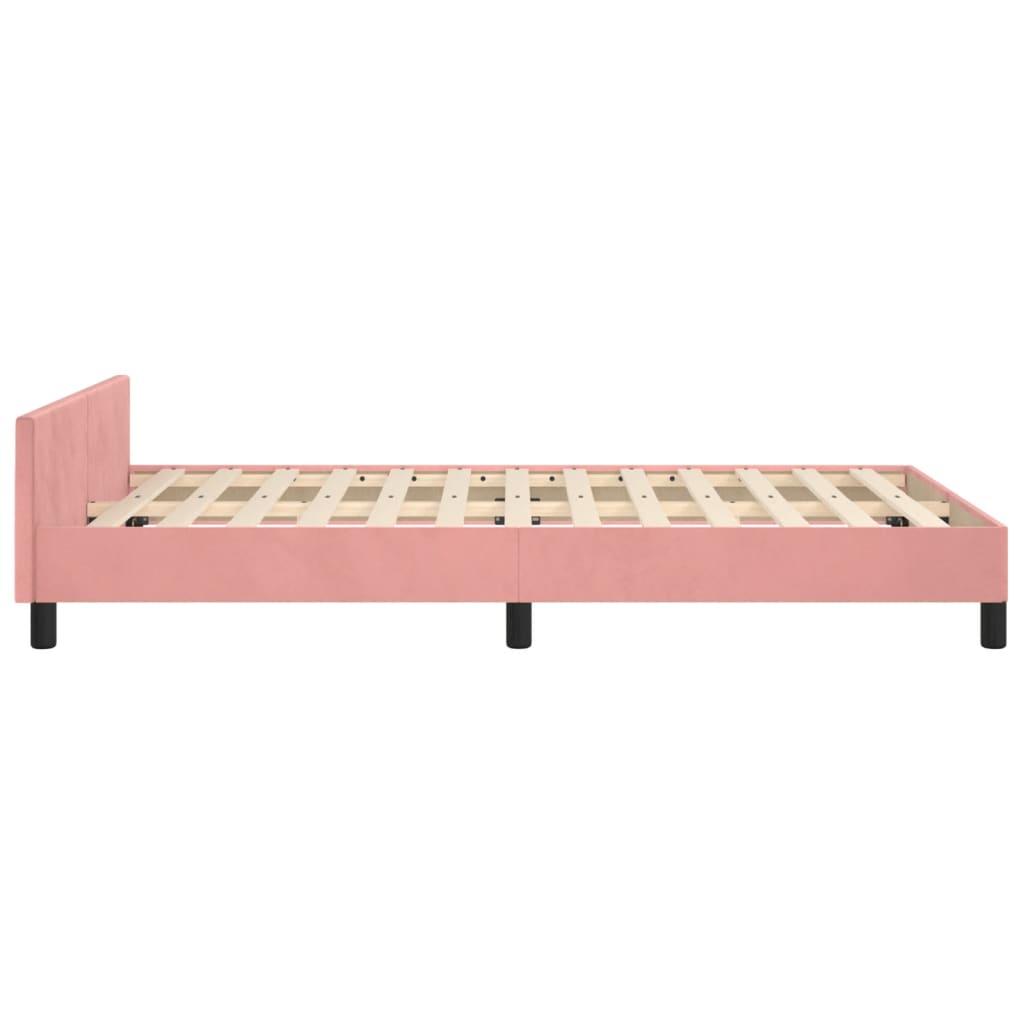 Bed Frame without Mattress Pink 120 x 190 cm Velvet