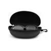 1pc Portable Sunglasses Case Protector Hard EVA Zippered Eyeglasses Case with Carabiner Unisex Eyewear Accessories