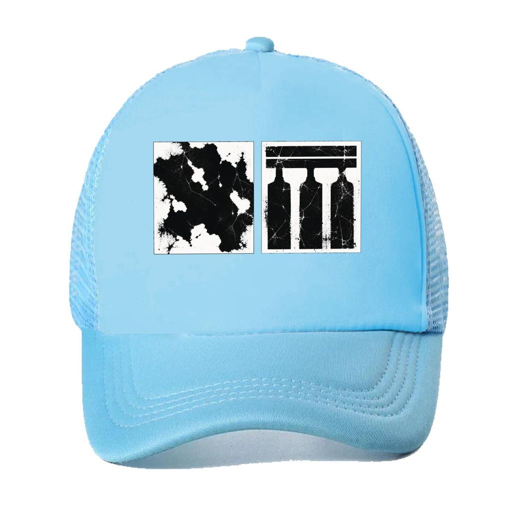 Black White Abstract Diptych Ink Com Mesh Baseball Cap For Womens Unisex FeUnisex Beach Dad Hat Hip Hop