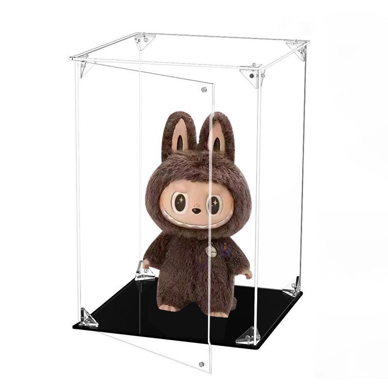 Transparent Acrylic Magnetic Display Box: Dustproof Protective Cover for Labubu Figures