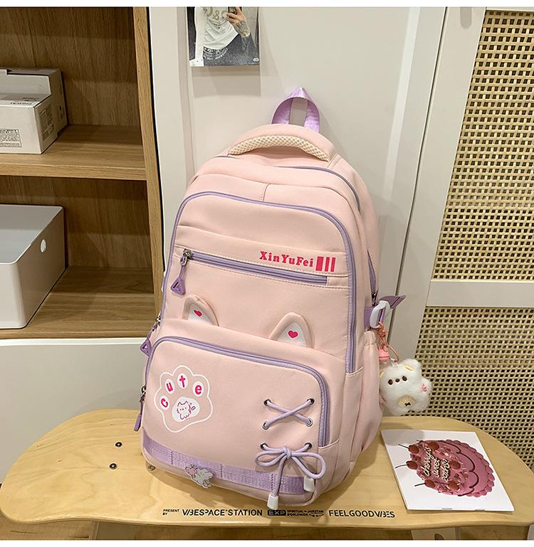 School bag new cute junior high school student school bag high value ins wind light large capacity backpack casual versatile backpack