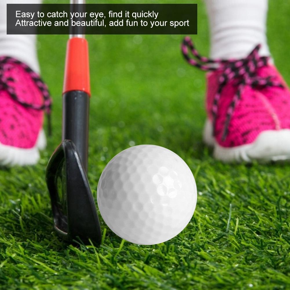 6PCS Synthetic Rubber LED Luminous Golf Ball Bright Attractive for Daytime Night Training Luminous Color Blue