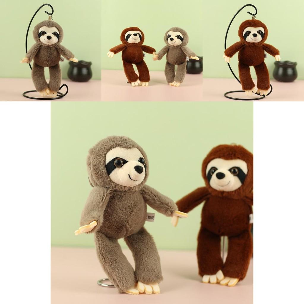 Cozy Brown And Light Gray Plush Sloth Doll For Keychains And Bag Accessories
