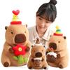 30/40cm Creative Kawaii Capybara Plush Doll Pillow Birthday Bubble Tea Flower Happy Capybara Plush Toy For Boys And Girls Gift
