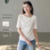 Asymmetrisches T-Shirt aus Lyocell-Mischgewebe für Damen