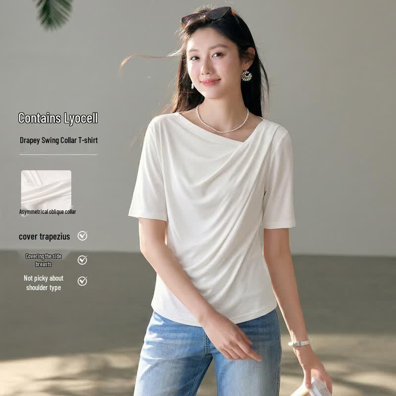 

Women s Asymmetrical Lyocell Blend T-Shirt S