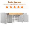 Sideboard Modern Buffet 4 Doors 2 Drawers, Storage Cabinet Ample Storage Space, Buffets Dining Room Living Room Kitchen, White, 208 X 39.5 X 80 Cm