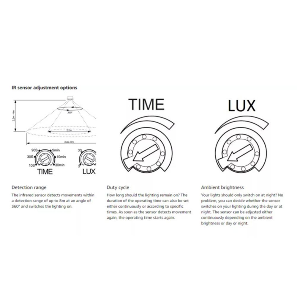 AC 220V-240V Human Body Infrared Sensor Switch 500-1200W LED Detector Smart Switches 3-200lux Adjustable Projection Light Sensor