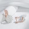 Full Shiny Natural Zircon Dangle Earrings For Women Unique  Rose Gold  Color Mix Wedding Jewelry Best Gift