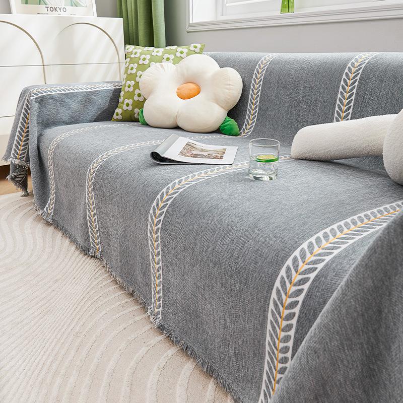 Chenille Sofa Cover Towel Full Covered Four Seasons Universal Simple Sofa Cushion Non-Slip Anti-Scratching Leather Sofa Cover