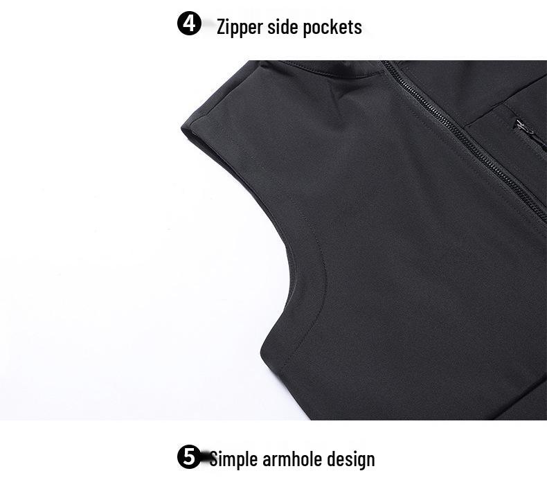 Men's Plus Size Fleece-Lined Soft Shell Sleeveless Vest