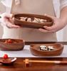 Walnut Boat Shaped Bowl Kimchi Wooden Bowl Handmade Dessert Fruit Plate Home Retro Tableware Fruit Salad Bowl