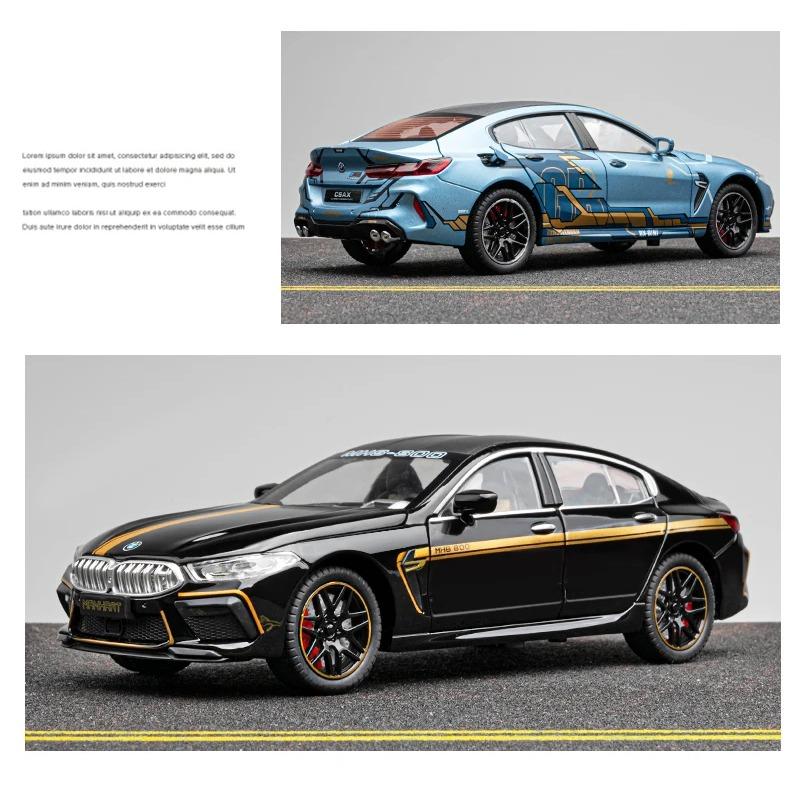 1/24 BMW M8 MANHART MH8 800 Supercar Alloy Metal Diecast Model Car Collect Hobby Bookshelf Computer Ornament Gift for Friend Box
