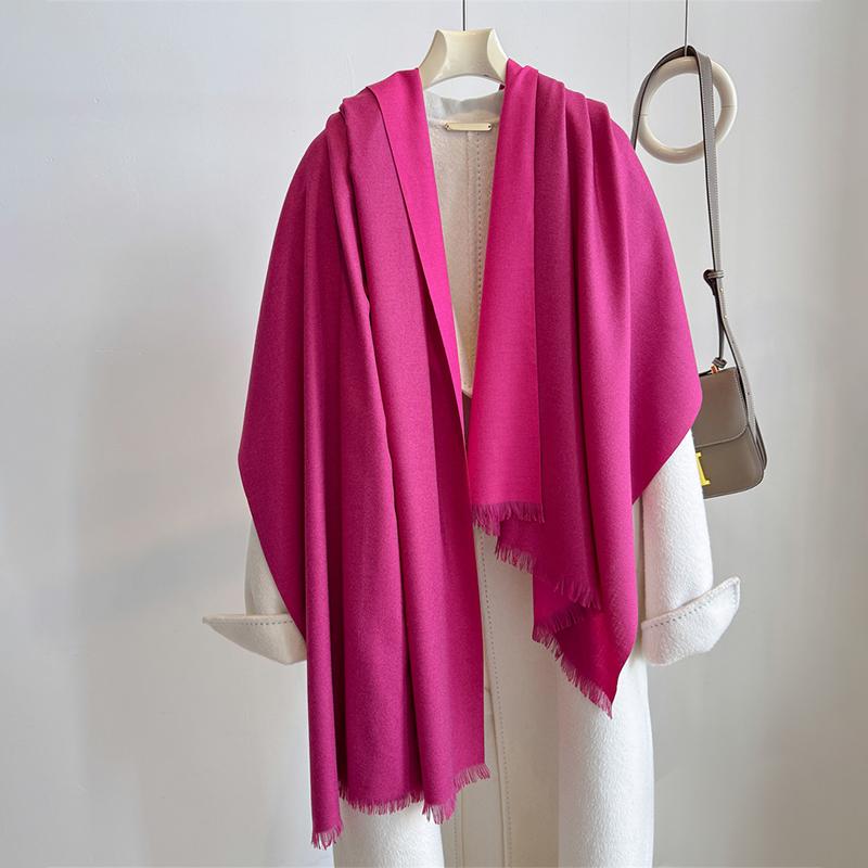 

Роскошный зимний кашемировый шарф женский двухцветный платок теплый пашмина женская шаль накидка мягкий парео буфанда шарфы стола 80X200cm
