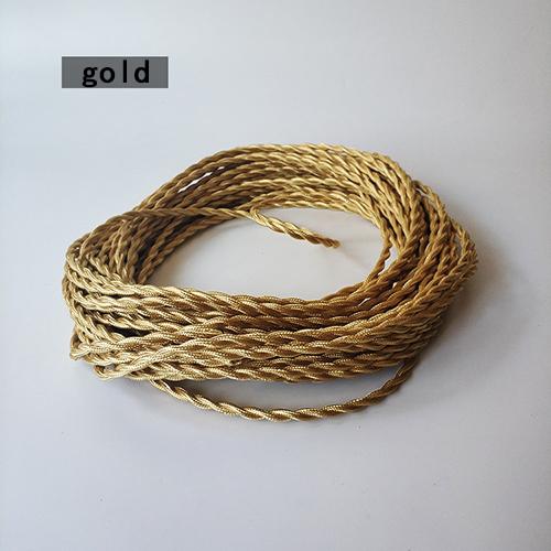 0,75 mm * 2-adriges elektrisches Kupferkabel, Vintage-Gewebekabel, gedrehtes Textilkabel, 2-adriges Textilkabel, Pendelleuchtenkabel, Edison-Beleuchtung