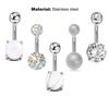 5Pcs/Set Navel Ring Short Anti-allergy Comfortable Zircon Belly Navel Piercing for Party