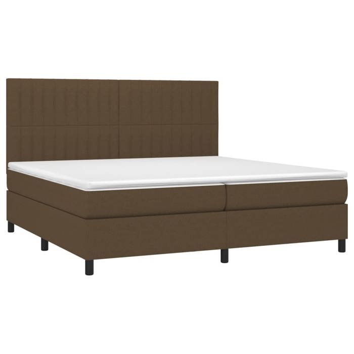 VidaXL Sommier à Lattes de Lit avec Matelas et LED, Lit Rembourré avec Tête de Lit, Lit Double, Lit Adulte de Chambre, 3135064