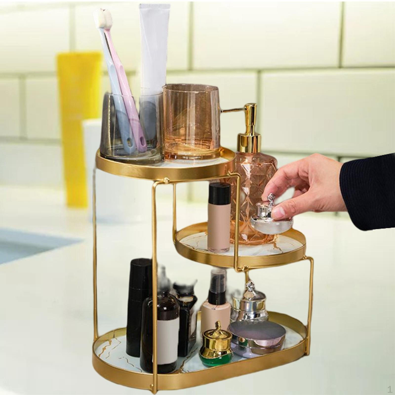 

Поднос для косметики в ванной, отдельно стоящая полка, подносы для хранения мелочей, органайзер для туалетного столика Marbling A