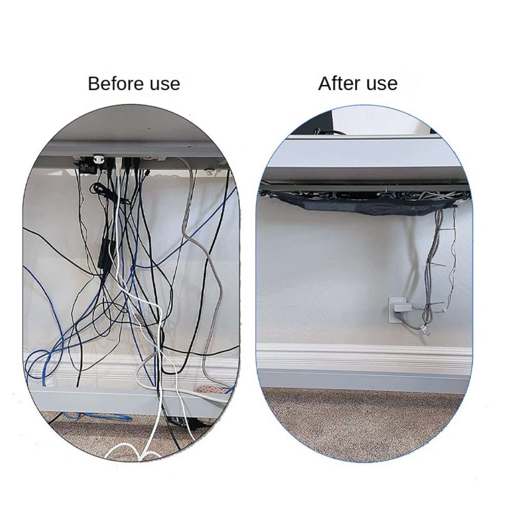 Flexible Wire Management Net Adjustable Cord Organizer Cable Organizer Holder