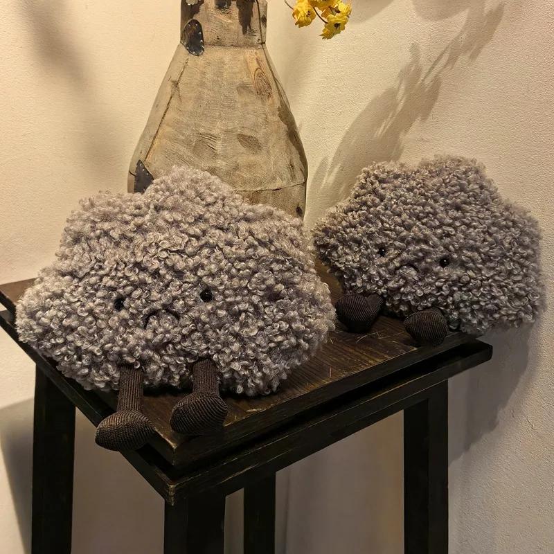 Hot Sale 23x26cm Dark Cloud Pillow Creative Plush Stuffed Gray Cloud Natural Cushion with Legs Decor Room Plushie Birthday Gift